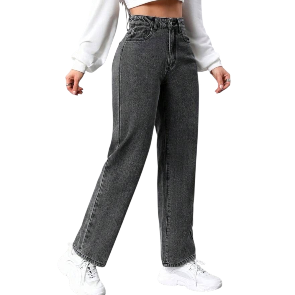 Forever 21 Women's Charcoal Straight Leg Jeans